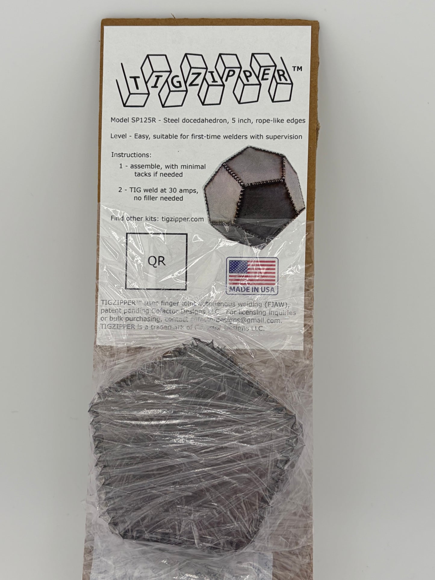 Dodecahedron TIG Zipper (TM) kit