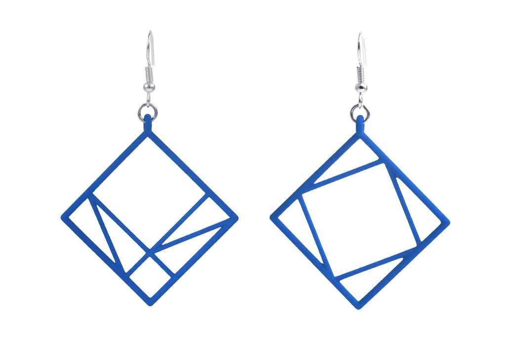 Pythagorean Earring, Blue