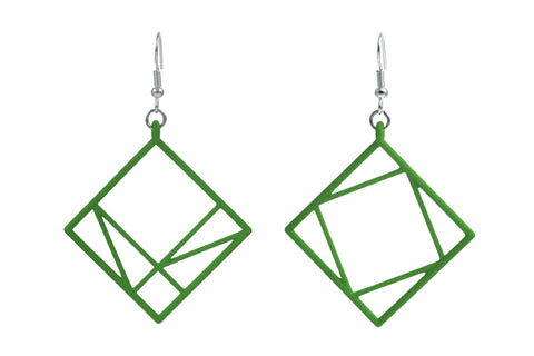Pythagorean Earring, Green