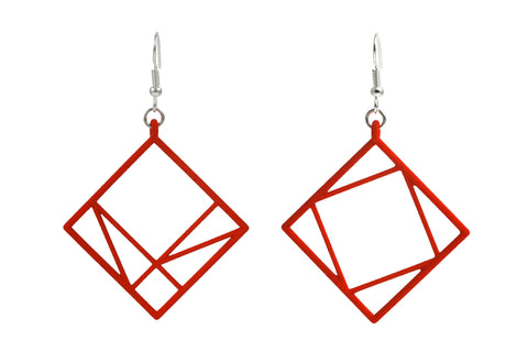 Pythagorean Earring, Red